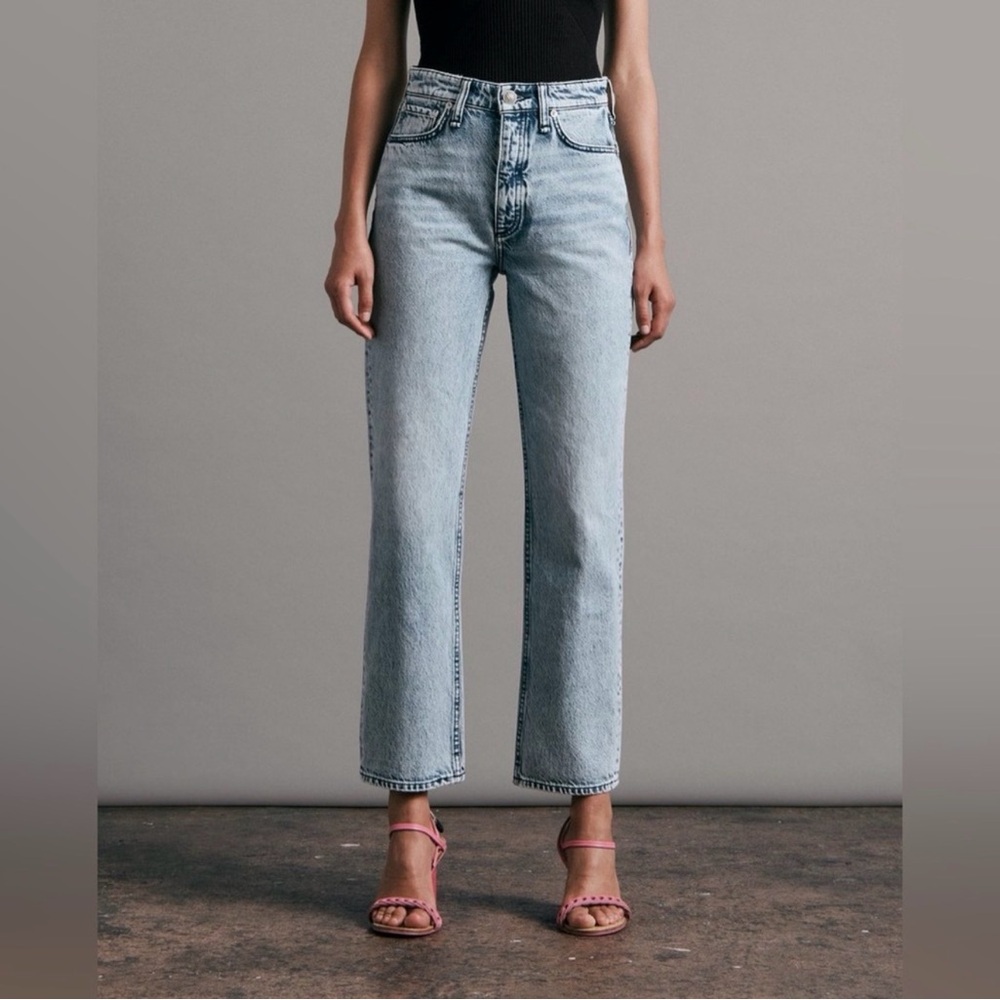 Rag and Bone Alex High-Rise Ankle Straight-Leg Jeans Size 26
